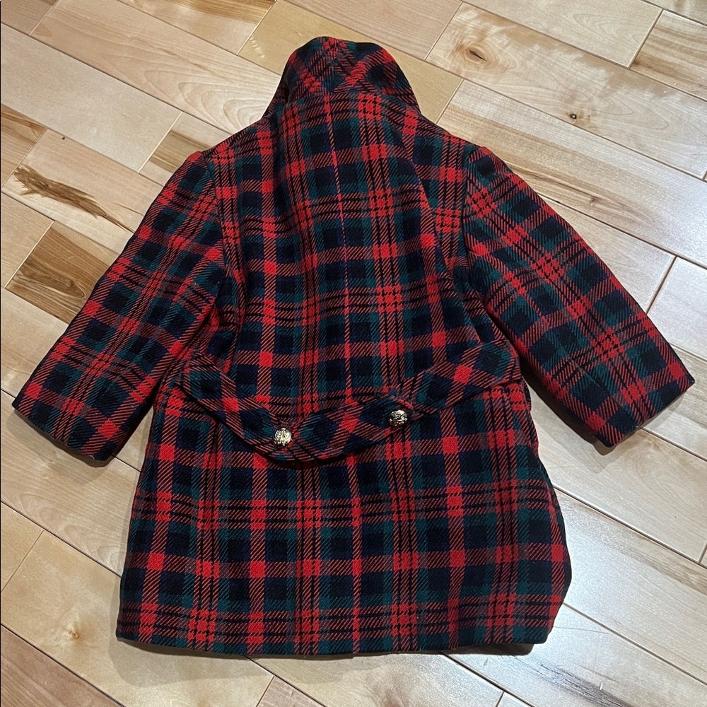 RARE Vintage 1960s Holt Renfrew Made In England Peacoat Plaid Wool Jacket - Picture 4 of 4
